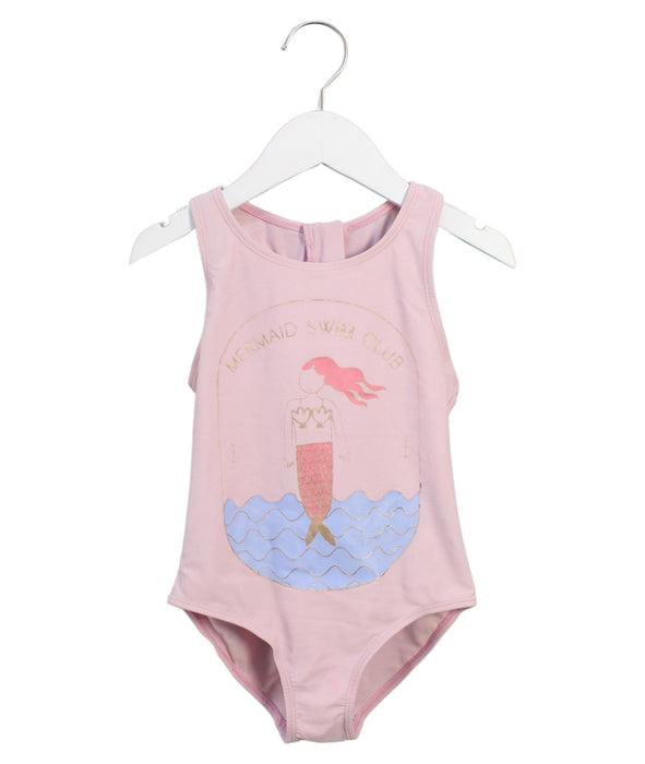 A Pink Swimsuits from Seed in size 6T for girl. (Front View)