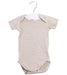 A Beige Short Sleeve Bodysuits from Quincy Mae in size 3-6M for girl. (Front View)