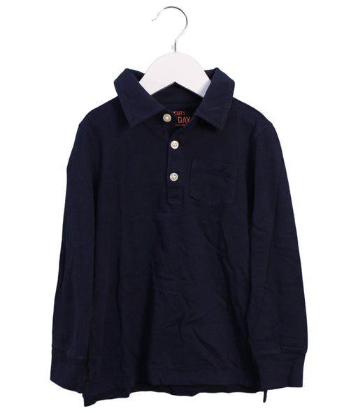 A Blue Long Sleeve Polos from Crewcuts in size 3T for boy. (Front View)