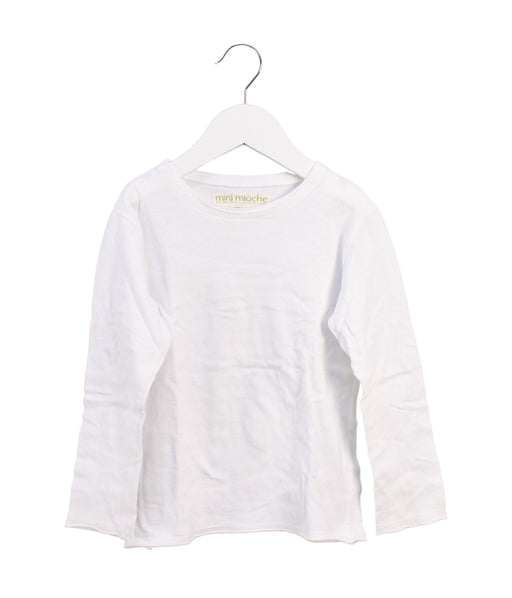 A White Long Sleeve Tops from Mini Mioche in size 4T for girl. (Front View)