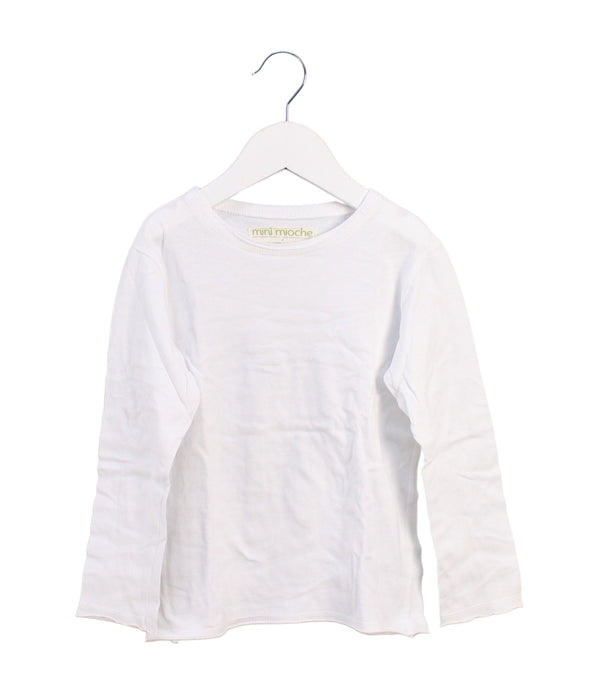 A White Long Sleeve Tops from Mini Mioche in size 4T for girl. (Front View)