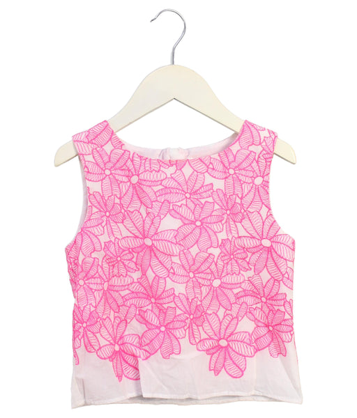A Pink Sleeveless Tops from Charabia in size 5T for girl. (Front View)