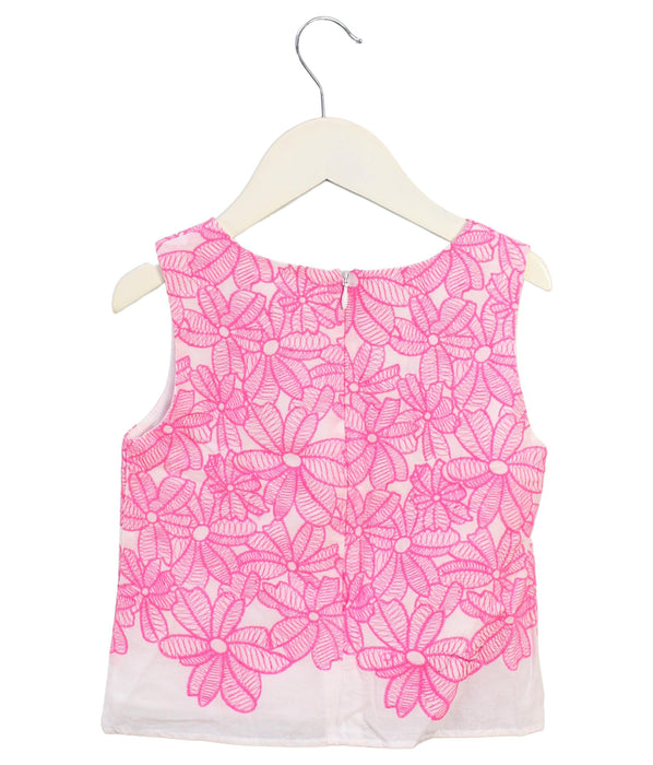 A Pink Sleeveless Tops from Charabia in size 5T for girl. (Back View)