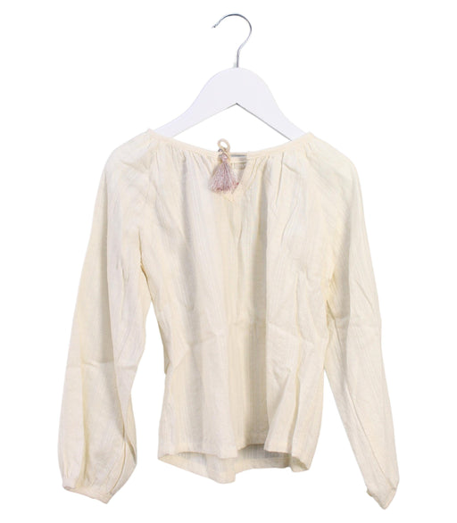 A White Long Sleeve Tops from Sunset Limonade in size 6T for girl. (Front View)