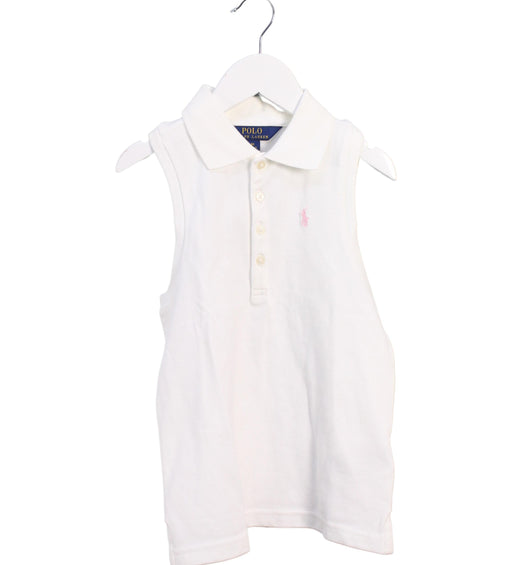 A White Sleeveless Dresses from Polo Ralph Lauren in size 6T for girl. (Front View)