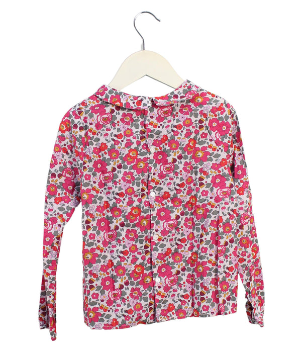 A Pink Long Sleeve Tops from Jacadi in size 6T for girl. (Back View)