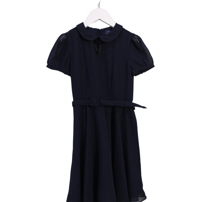 A Navy Short Sleeve Dresses from Polo Ralph Lauren in size 6T for girl. (Front View)