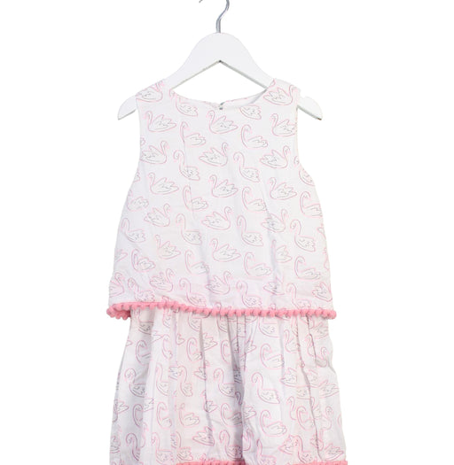 A White Sleeveless Dresses from Seed in size 6T for girl. (Front View)