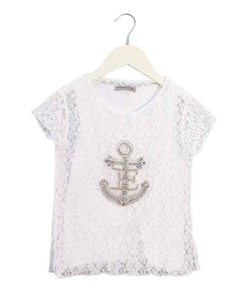 A White Short Sleeve Tops from Ermanno Scervino in size 8Y for girl. (Front View)