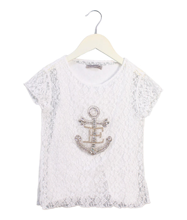 A White Short Sleeve Tops from Ermanno Scervino in size 8Y for girl. (Front View)