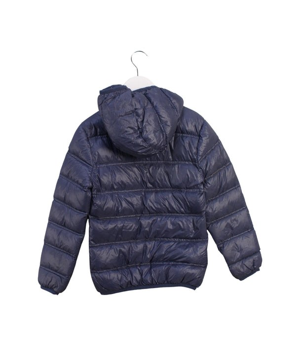 A Blue Puffer/Quilted Jackets from Chouchou Chic in size 5T for girl. (Back View)