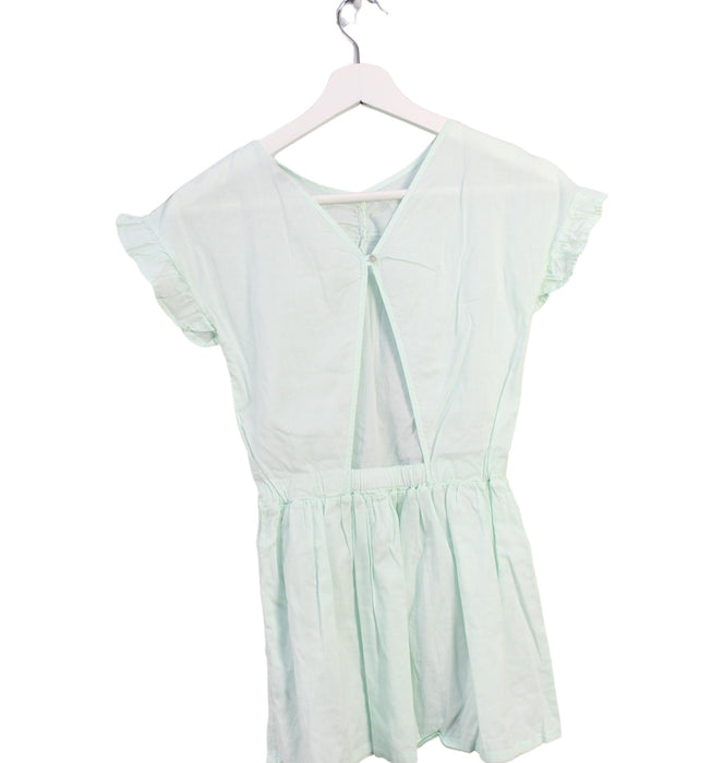 A Green Short Sleeve Dresses from Emile et Ida in size 8Y for girl. (Back View)