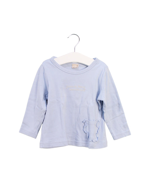 A Blue Long Sleeve Tops from Petit Main in size 18-24M for girl. (Front View)