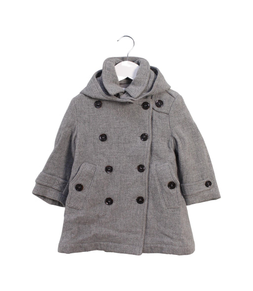 A Grey Coats from Burberry in size 4T for girl. (Front View)
