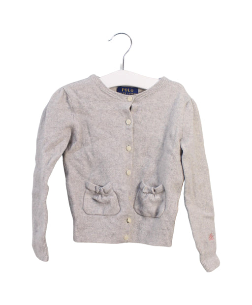 A Grey Cardigans from Polo Ralph Lauren in size 6T for girl. (Front View)