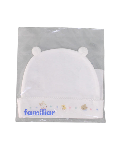 A White Beanies from Familiar in size O/S for neutral. (Front View)