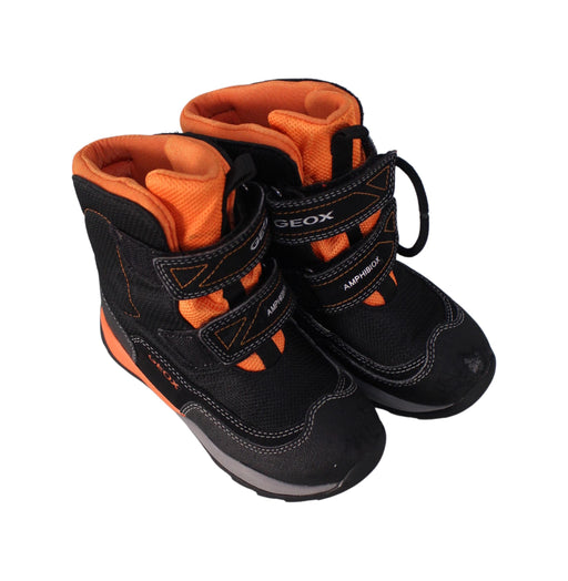 A Black Winter Boots from Geox in size 5T for boy. (Front View)