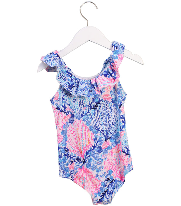 A Blue Swimsuits from Lilly Pulitzer in size 5T for girl. (Back View)