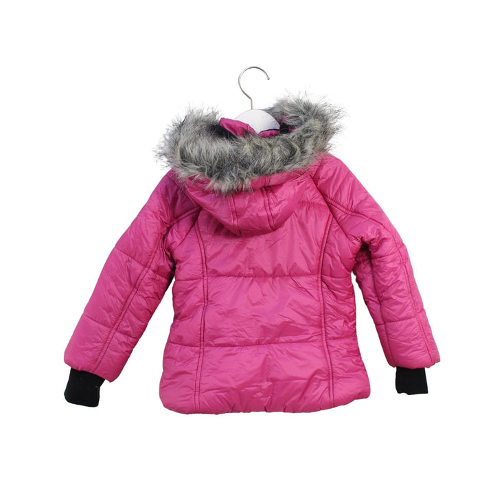 A Pink Puffer/Quilted Jackets from Calvin Klein in size 3T for girl. (Back View)