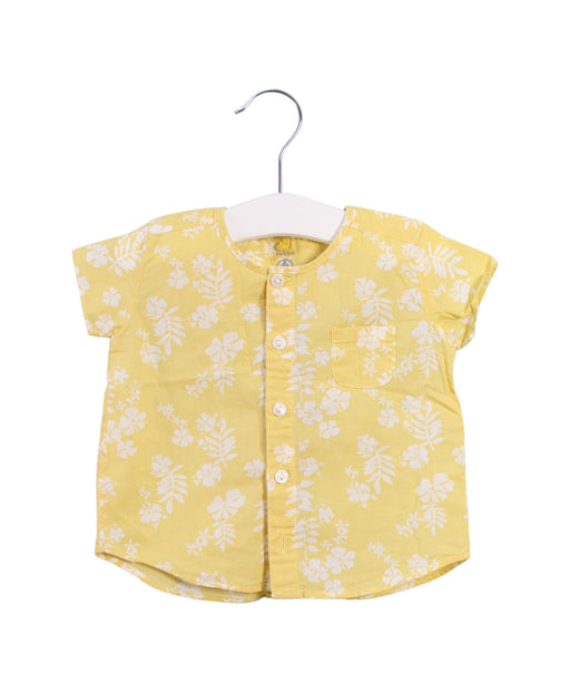 A Yellow Short Sleeve Tops from Petit Bateau in size 3-6M for girl. (Front View)