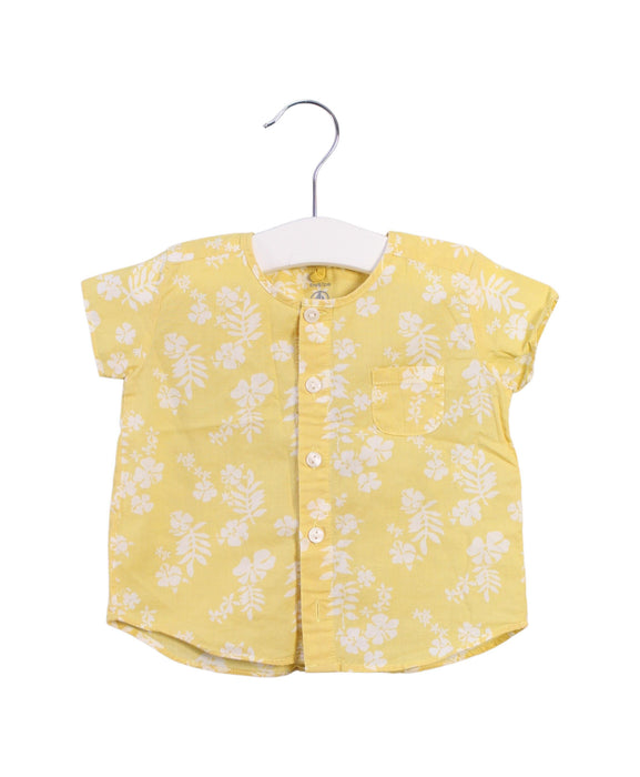 A Yellow Short Sleeve Tops from Petit Bateau in size 3-6M for girl. (Front View)