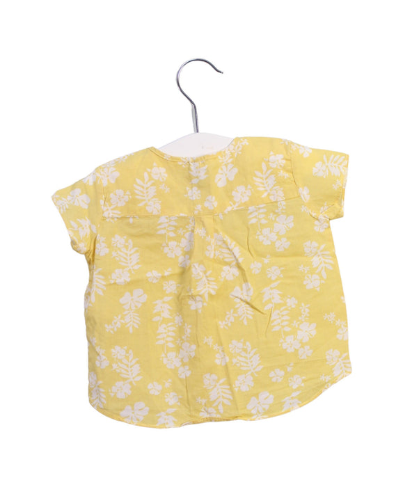 A Yellow Short Sleeve Tops from Petit Bateau in size 3-6M for girl. (Back View)
