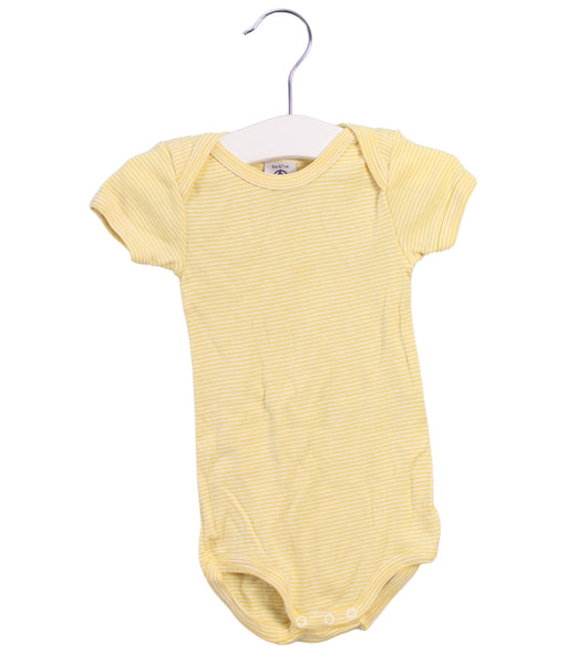 A Yellow Short Sleeve Bodysuits from Petit Bateau in size 3-6M for girl. (Front View)