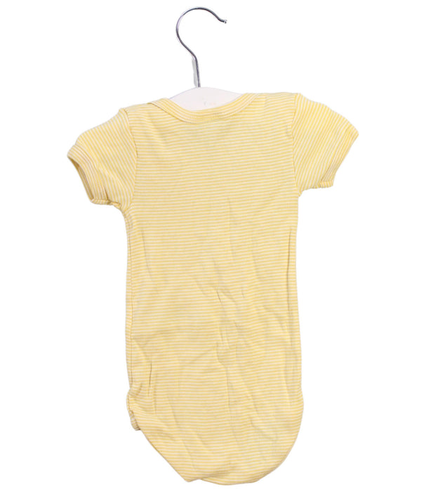 A Yellow Short Sleeve Bodysuits from Petit Bateau in size 3-6M for girl. (Back View)