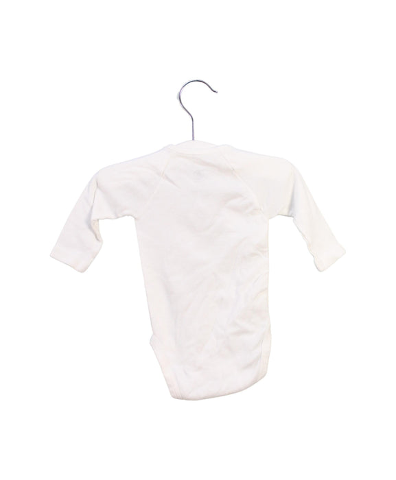 A White Long Sleeve Bodysuits from Petit Bateau in size 0-3M for girl. (Back View)