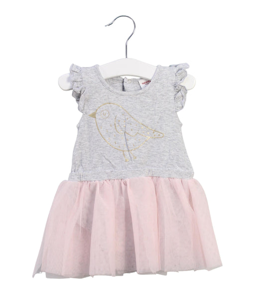 A Grey Short Sleeve Dresses from Seed in size 3-6M for girl. (Front View)