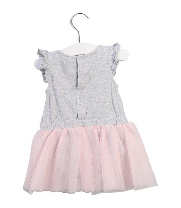 A Grey Short Sleeve Dresses from Seed in size 3-6M for girl. (Back View)