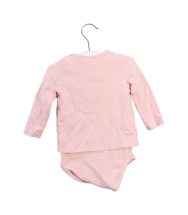 A Pink Long Sleeve Bodysuits from Seed in size 6-12M for girl. (Back View)