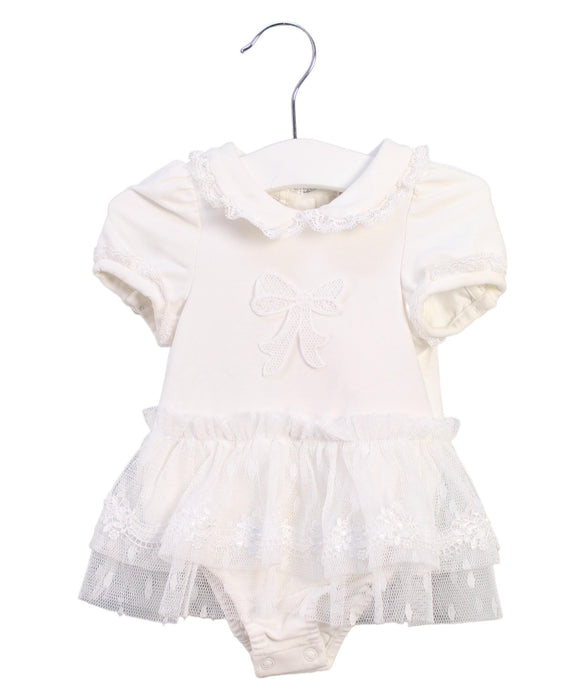 A White Short Sleeve Bodysuits from Nicholas & Bears in size 0-3M for girl. (Front View)