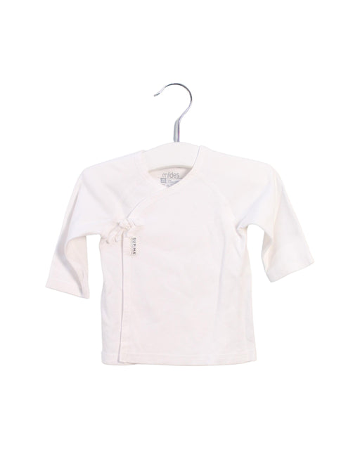 A White Long Sleeve Tops from Mides in size 0-3M for boy. (Front View)