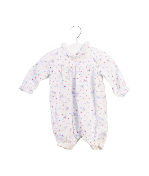 A White Rompers from Petit Bateau in size 0-3M for neutral. (Front View)