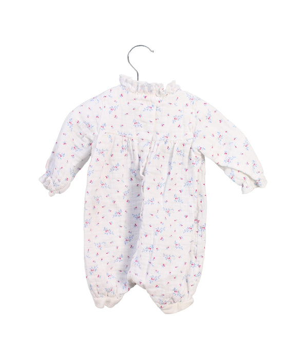 A White Rompers from Petit Bateau in size 0-3M for neutral. (Back View)