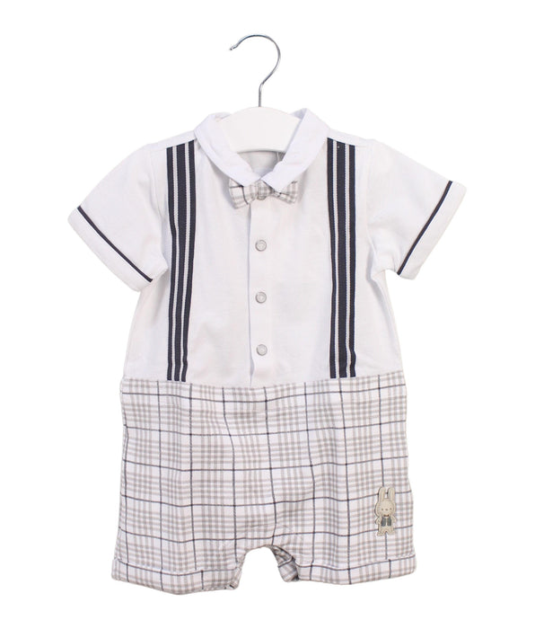 A White Short Sleeve Rompers from Chicco in size 6-12M for boy. (Front View)