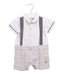 A White Short Sleeve Rompers from Chicco in size 6-12M for boy. (Front View)