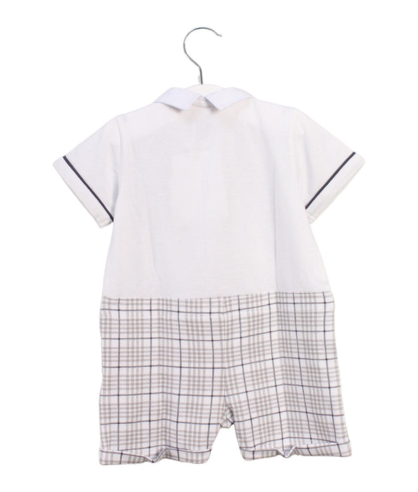 A White Short Sleeve Rompers from Chicco in size 6-12M for boy. (Back View)