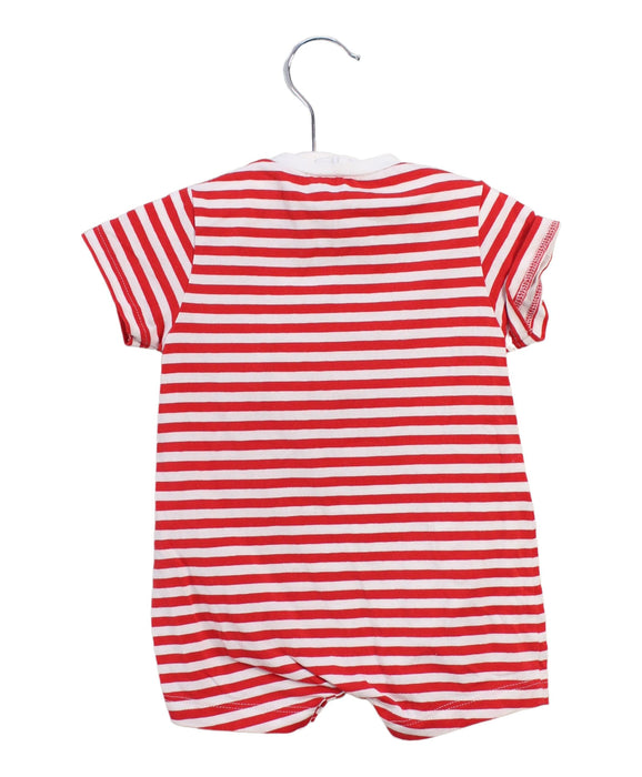 A Red Short Sleeve Rompers from Il Gufo in size 6-12M for neutral. (Back View)