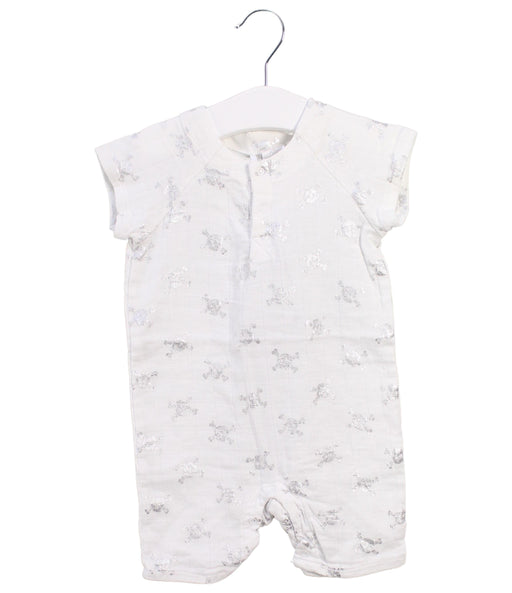 A White Short Sleeve Rompers from Aden & Anais in size 6-12M for boy. (Front View)