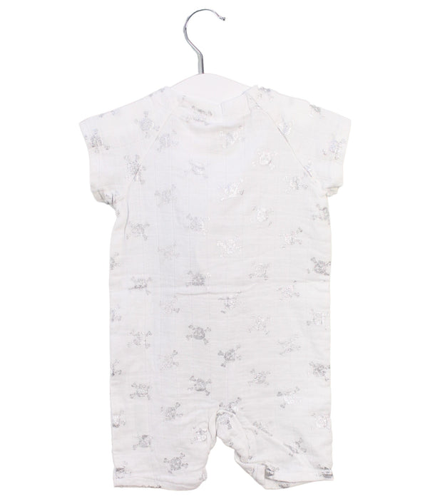 A White Short Sleeve Rompers from Aden & Anais in size 6-12M for boy. (Back View)