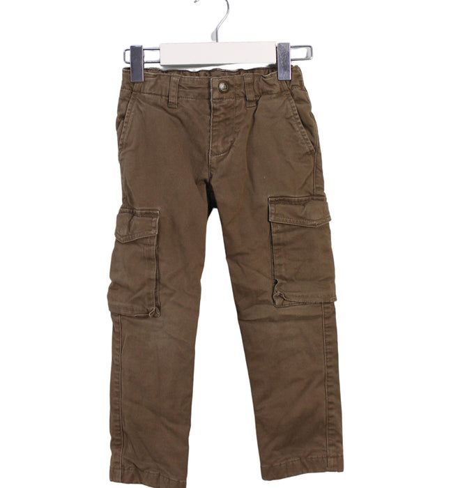 A Brown Casual Pants from Petit Bateau in size 4T for boy. (Front View)