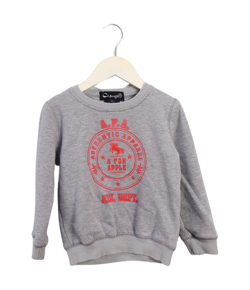 A Grey Crewneck Sweatshirts from A for Apple in size 4T for boy. (Front View)