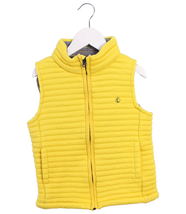 A Yellow Outerwear Vests from Petit Bateau in size 8Y for girl. (Front View)
