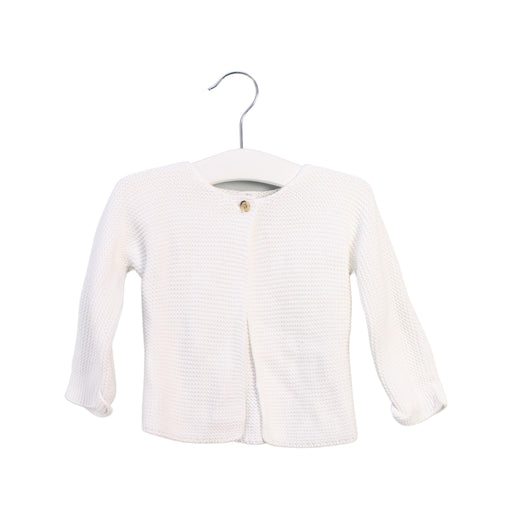 A White Cardigans from Petit Bateau in size 6-12M for girl. (Front View)