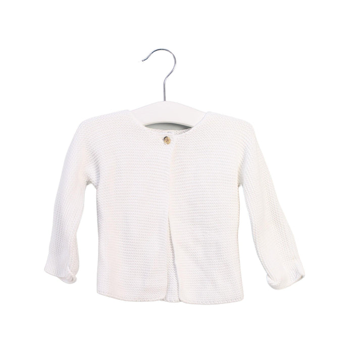 A White Cardigans from Petit Bateau in size 6-12M for girl. (Front View)