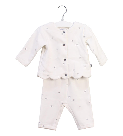 A White Pants Sets from Jacadi in size 3-6M for neutral. (Front View)