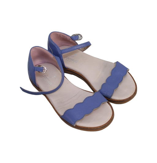 A Purple Sandals from Jacadi in size 3T for girl. (Front View)