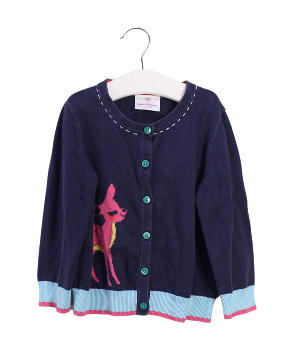 A Navy Cardigans from Hanna Andersson in size 2T for girl. (Front View)